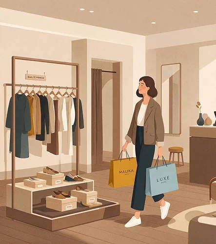 Vêtements de qualité sélectionnés en boutique